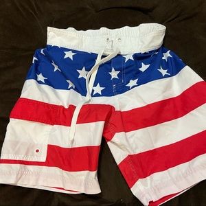 American flag swim trunk
